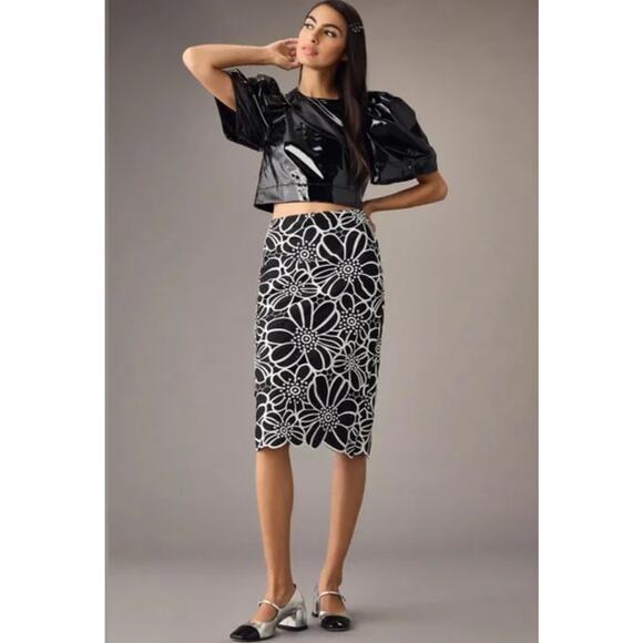 Anthropologie Maeve Floral Cutwork Skirt - New Size 2 - Picture 1 of 5